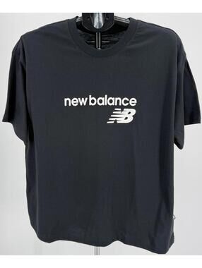 Modern New Balance Logo Graphic Tee Black Casual Streetwear Unisex XL